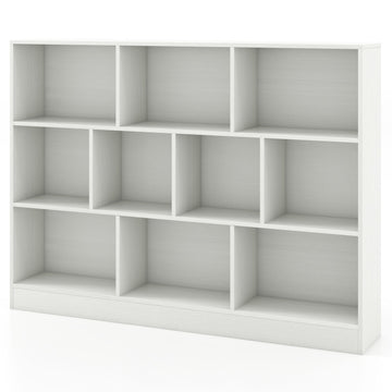 41 inches Wooden Toy Storage Organizer with 10 Cubes for Classroom Daycare Nursery Kindergarten