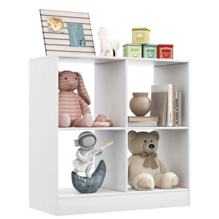 4-Cube Kids Bookcase Freestanding with Open Shelves