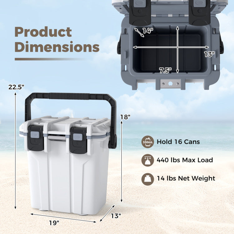 Ultra-Light Injection Molded Cooler 21 QT Hard Ice Chest