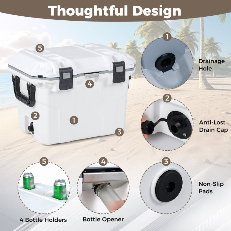 Ultra-Light Injection Molded Cooler 53 QT Hard Ice Chest