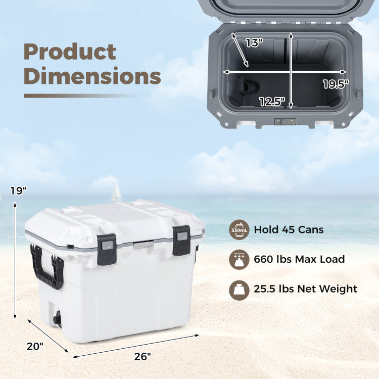 Ultra-Light Injection Molded Cooler 53 QT Hard Ice Chest