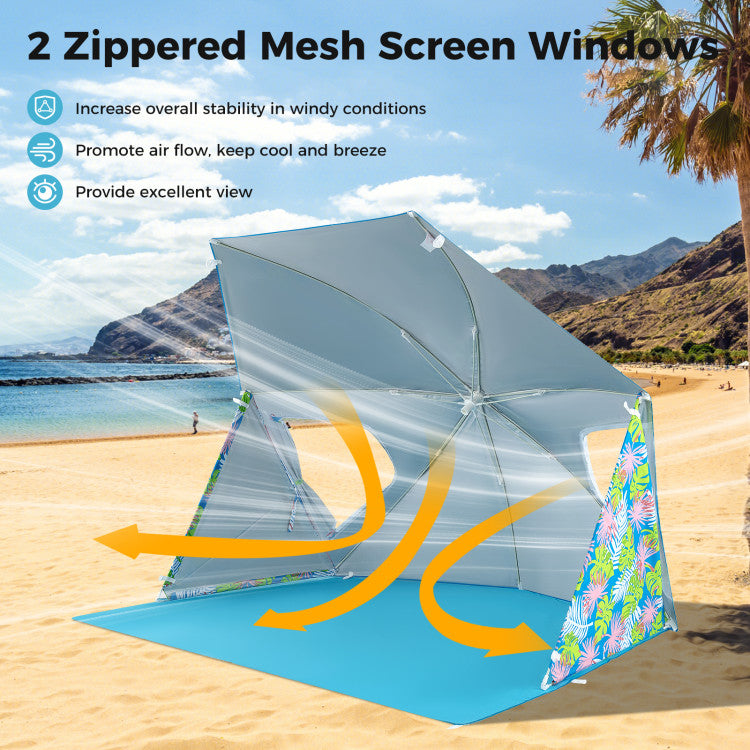 UPF50+ Sun Protection Beach Umbrella Tent with Portable Carrying Bag