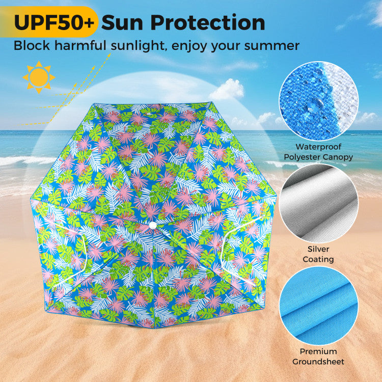UPF50+ Sun Protection Beach Umbrella Tent with Portable Carrying Bag