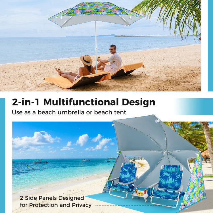 UPF50+ Sun Protection Beach Umbrella Tent with Portable Carrying Bag