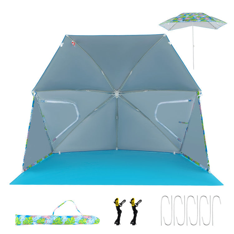 UPF50+ Sun Protection Beach Umbrella Tent with Portable Carrying Bag
