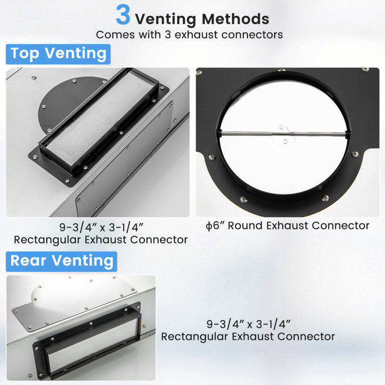 36/30 Inch Under Cabinet Range Hood 900 CFM Kitchen Vent with 4 Fan Speed