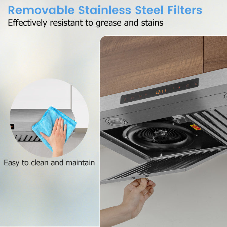 36/30 Inch Under Cabinet Range Hood 900 CFM Kitchen Vent with 4 Fan Speed