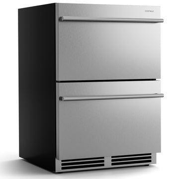 24 Inch Under Counter Dual Drawer Fridge with 37℉-64℉ Temperature Range