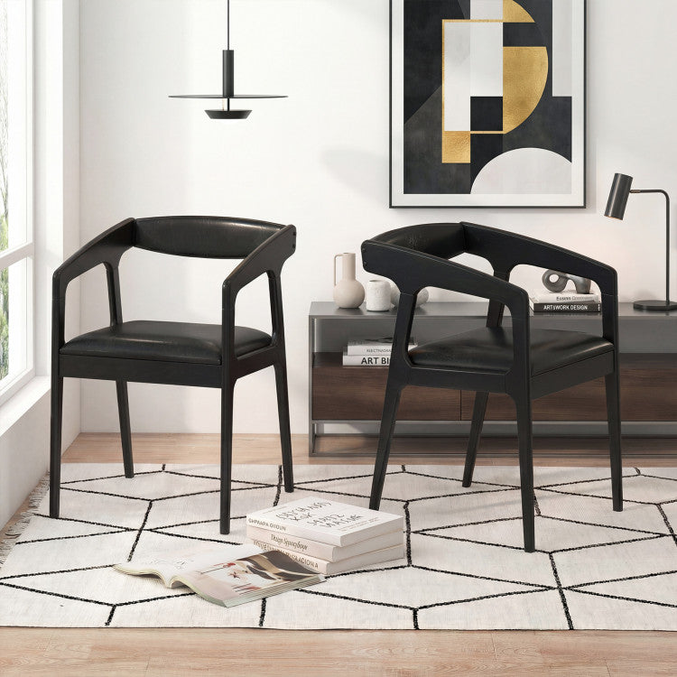 Upholstered Armchairs Set of 2 with Cozy Backrest and Padded Seat Cushion