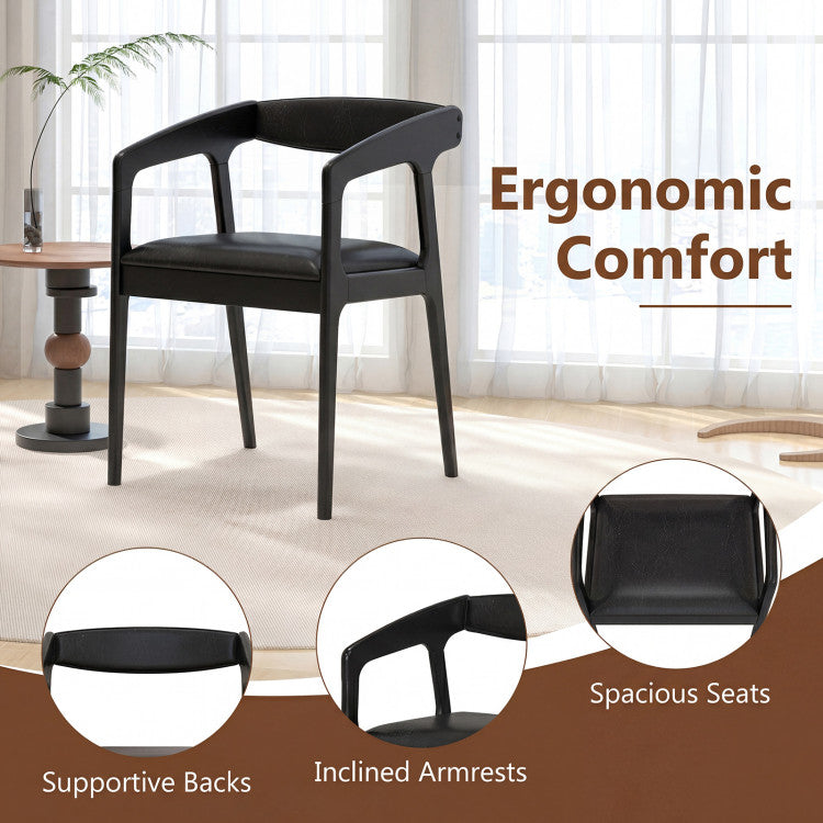 Upholstered Armchairs Set of 2 with Cozy Backrest and Padded Seat Cushion