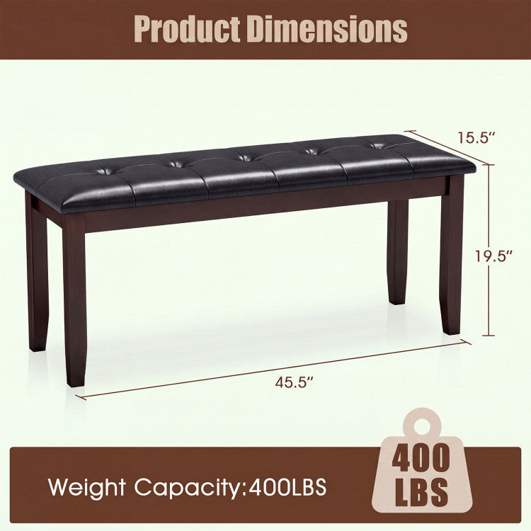 Traditional Upholstered PU Leather Dining Room Bench