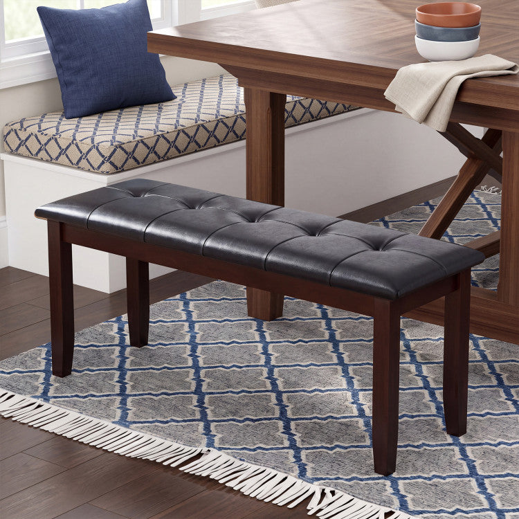 Traditional Upholstered PU Leather Dining Room Bench