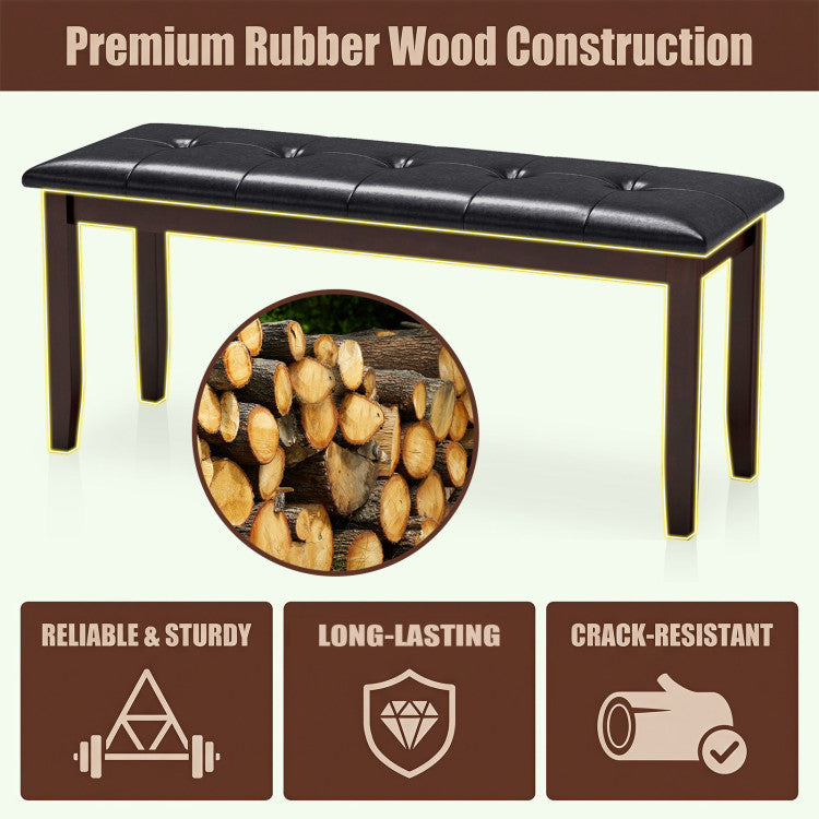 Traditional Upholstered PU Leather Dining Room Bench