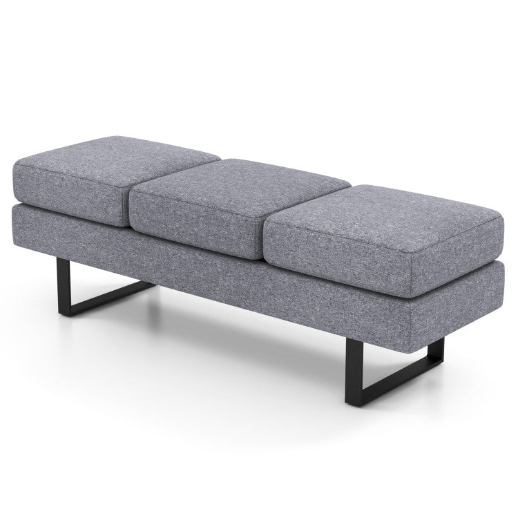 Waiting Room Bench Seating Long Bench with Metal Frame Leg