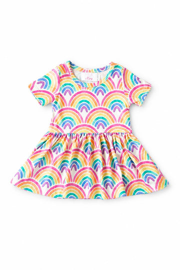 Watercolor Rainbows S/S Twirl Bodysuit