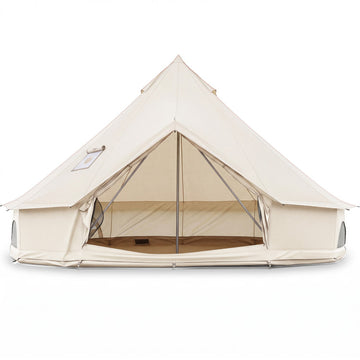 Waterproof Bell Tent with Stove Jack Accommodates and Mesh Windows Doors