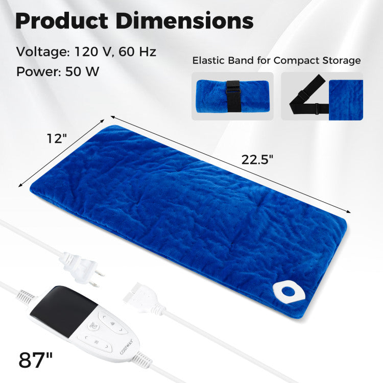 Weighted Heating Pad Electric Heated Pad with 2 Massagers Massaging Vibration