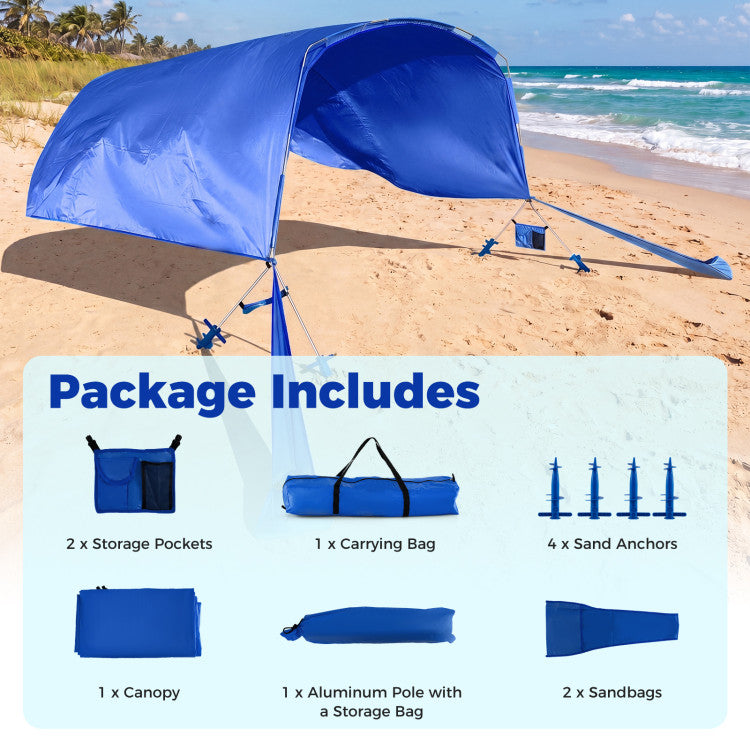 Wind Powered Beach Tent Portable Sun Shelter Canopy for Picnic