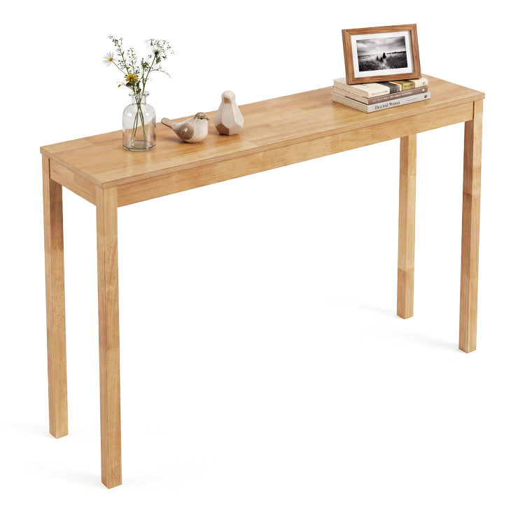 Wooden Console Table Modern Farmhouse Sofa Table with Thickened Top
