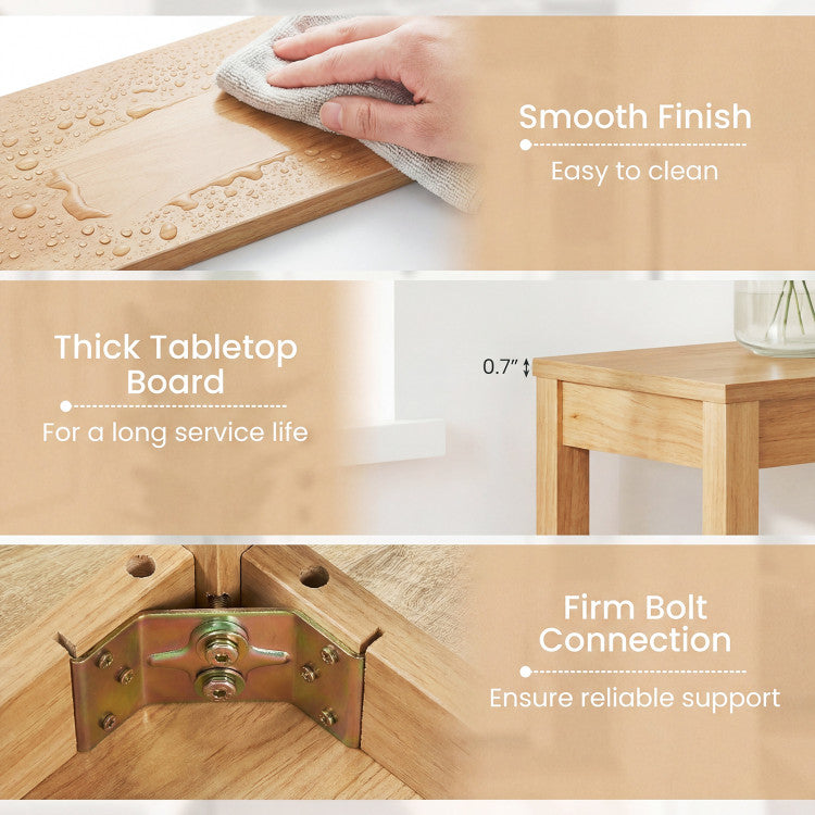 Wooden Console Table Modern Farmhouse Sofa Table with Thickened Top