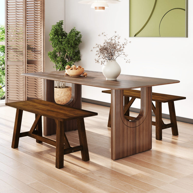Wooden Entryway Bench Farmhouse Dining Bench with 400 LBS Weight Capacity