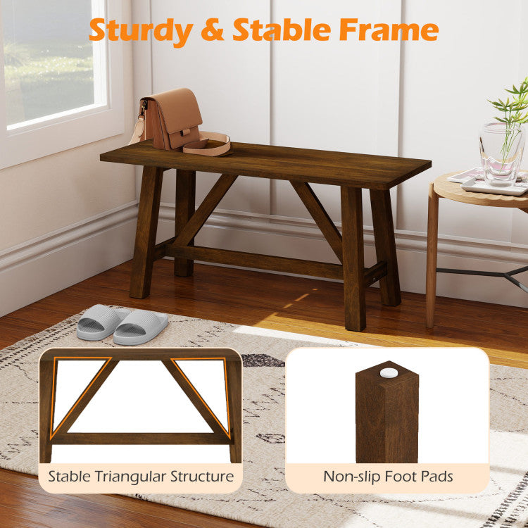 Wooden Entryway Bench Farmhouse Dining Bench with 400 LBS Weight Capacity