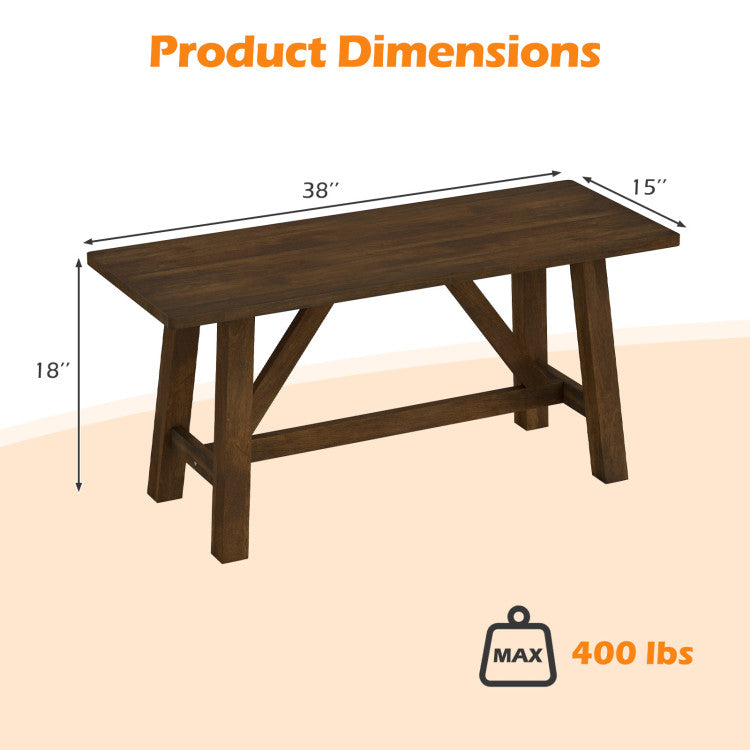 Wooden Entryway Bench Farmhouse Dining Bench with 400 LBS Weight Capacity