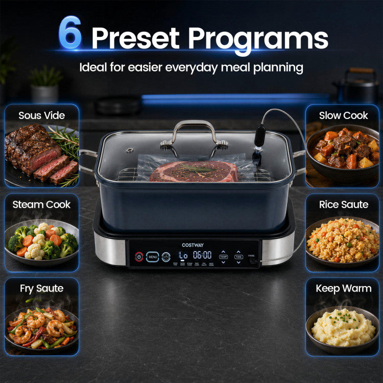 6-in-1 Programmable Slow Cooker with Keep Warm Functions and Adjustable Timer Control