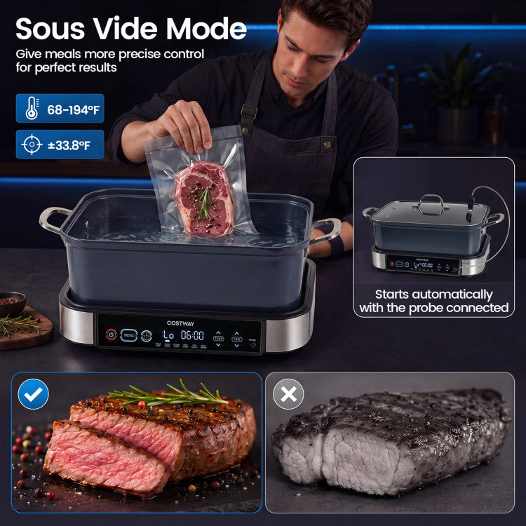 6-in-1 Programmable Slow Cooker with Keep Warm Functions and Adjustable Timer Control