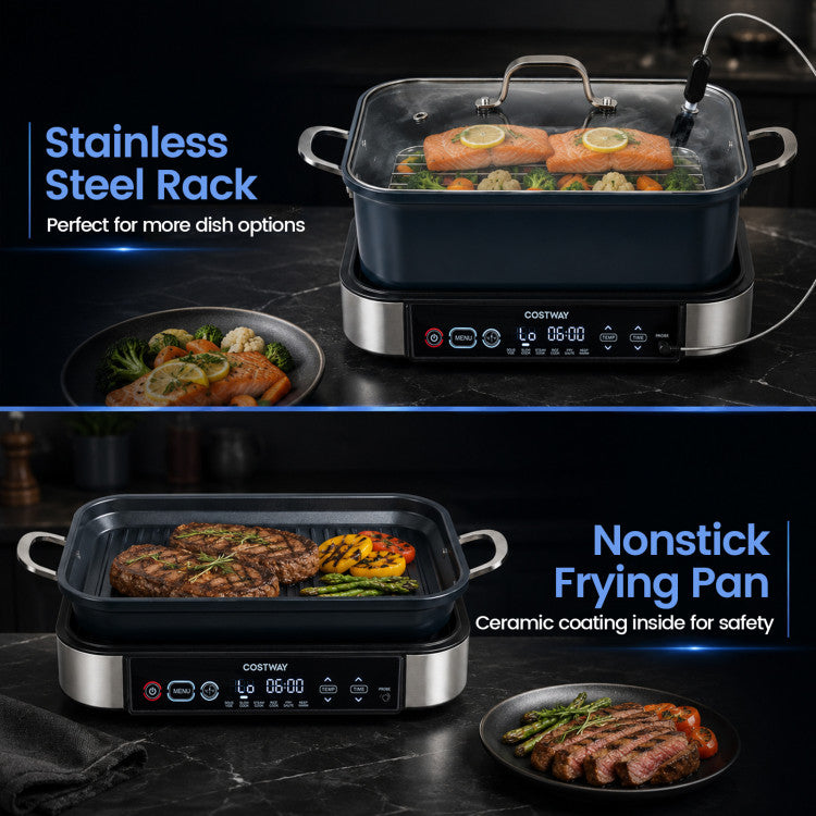 6-in-1 Programmable Slow Cooker with Keep Warm Functions and Adjustable Timer Control