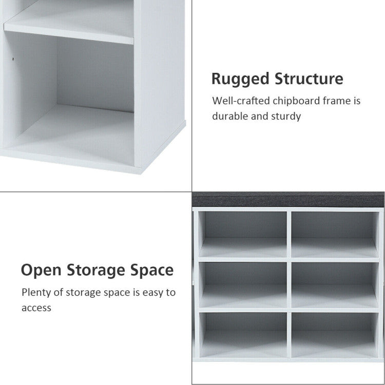 10-Cube Organizer Shoe Storage Bench with Cushion for Entryway