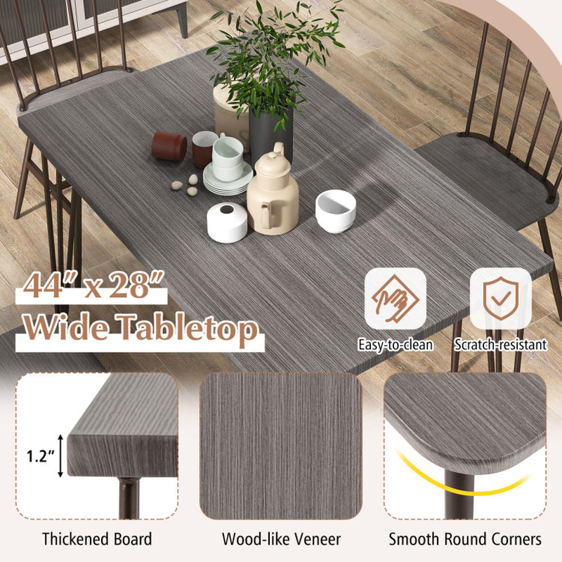 5-Piece Dining Table Set for 4 with 360° Swivel Feet for Small Place