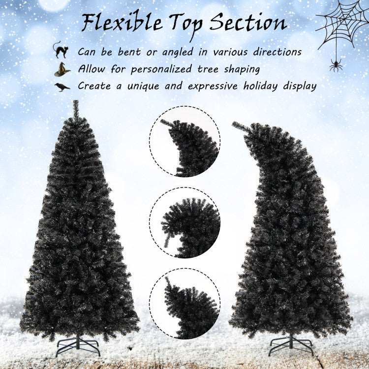 6/7 FT Artificial Christmas Tree with Bendable Top Section and Warm Light