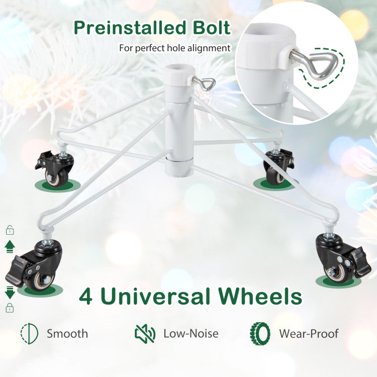 7 FT Artificial Xmas Tree with 1880 PE PVC Branch Tips for Party and Carnival