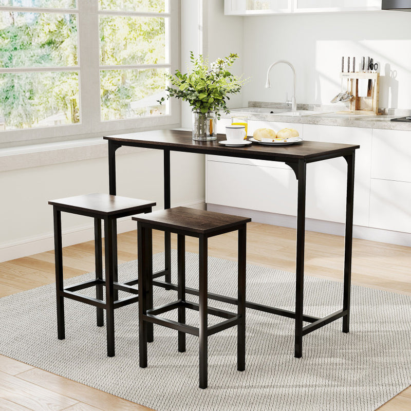 Industrial 3-Piece 47.5" Counter-Height Dining Table and 2 Bar Stools