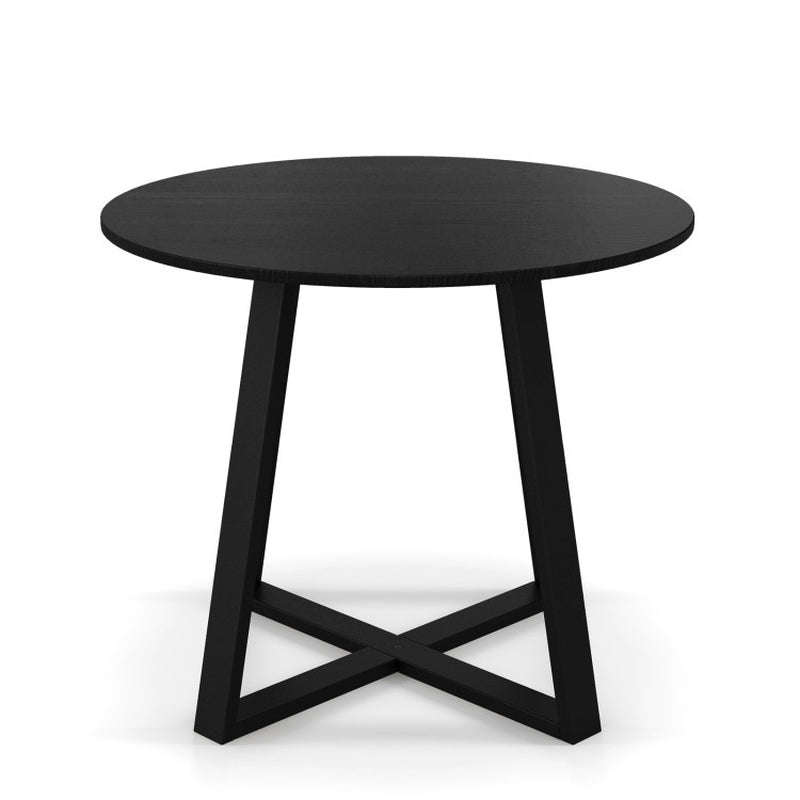 3-Piece Mid-Century Dining Set with 36” round Pedestal Table and 2 Farmhouse Rattan Dining Chairs