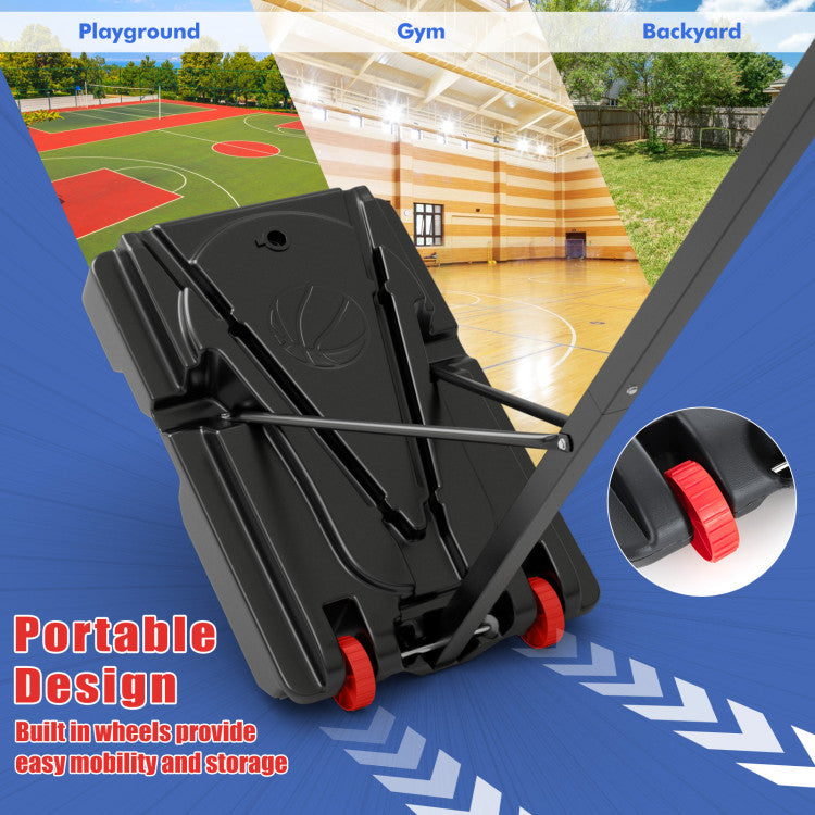 Basketball Hoop with 5-10 Feet Adjustable Height for Indoor Outdoor