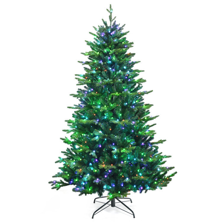 Pre-lit Artificial Hinged Christmas Tree with APP Controlled LED Lights