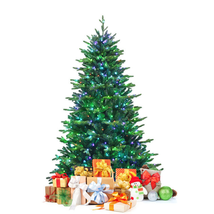 Pre-lit Artificial Hinged Christmas Tree with APP Controlled LED Lights