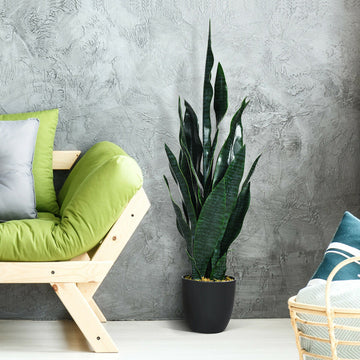 35.5 Inch Indoor-Outdoor Artificial Fake Snake Plant