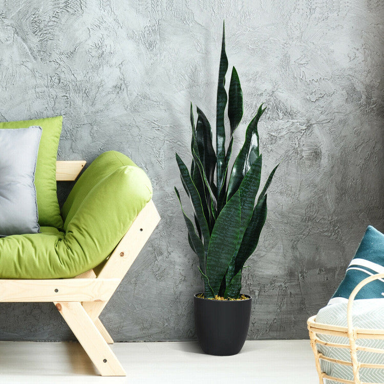35.5 Inch Indoor-Outdoor Artificial Fake Snake Plant