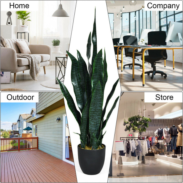 35.5 Inch Indoor-Outdoor Artificial Fake Snake Plant
