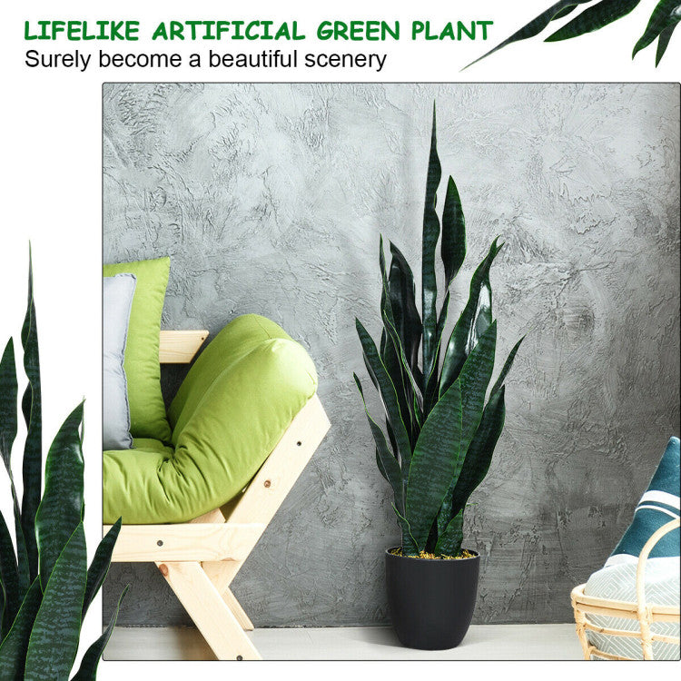 35.5 Inch Indoor-Outdoor Artificial Fake Snake Plant