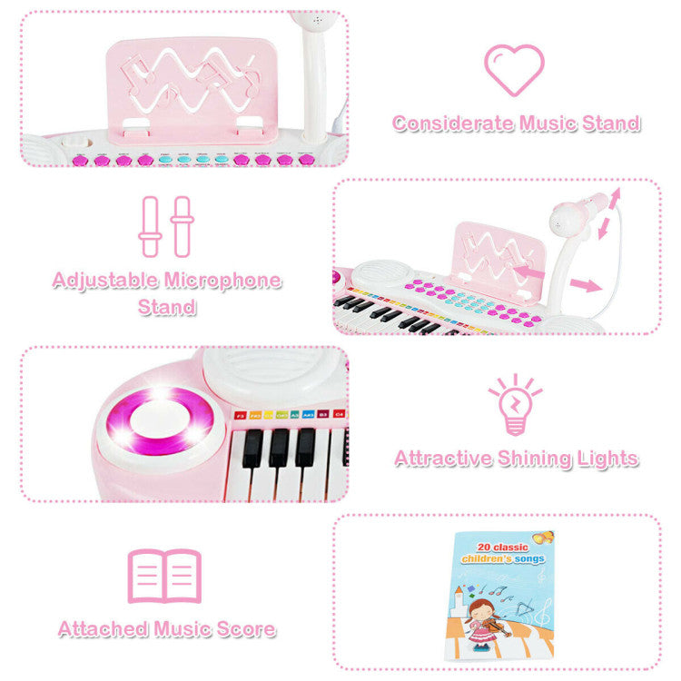 Multifunctional 37 Electric Keyboard Piano with Microphone