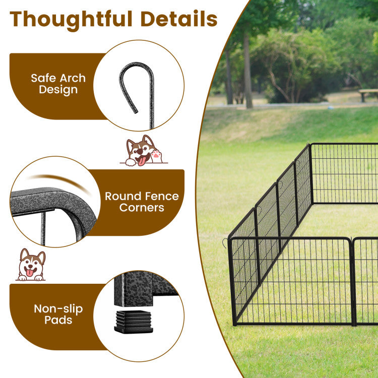 16 Panel 24/32/40 Inches Height Dog Playpen with Lock and Large Door