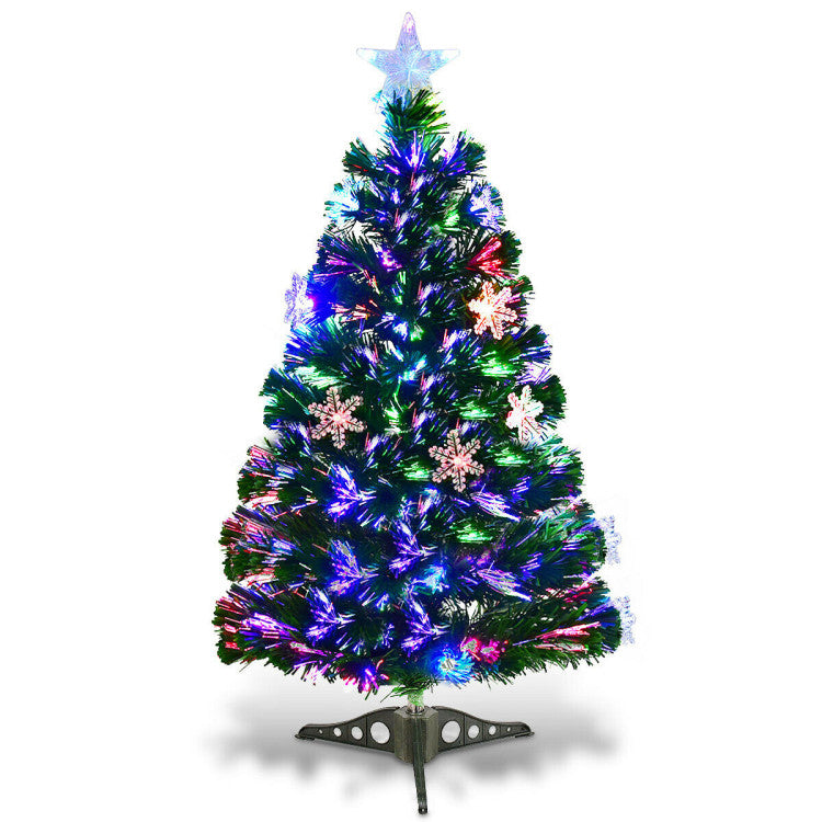 3/4/5/6 Feet LED Optic Artificial Christmas Tree with Snowflakes