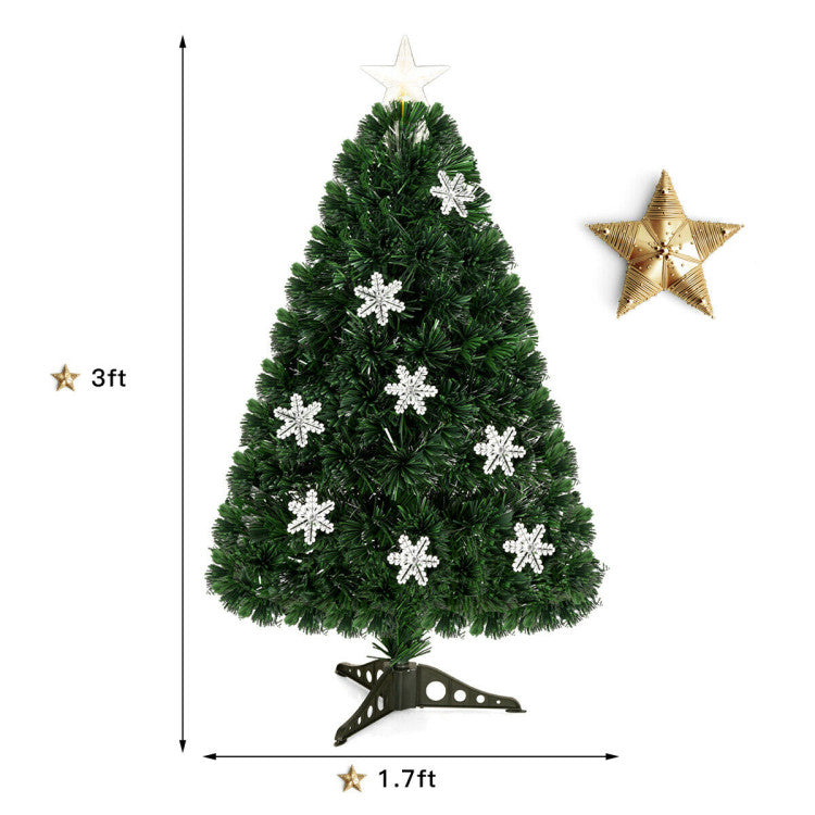 3/4/5/6 Feet LED Optic Artificial Christmas Tree with Snowflakes