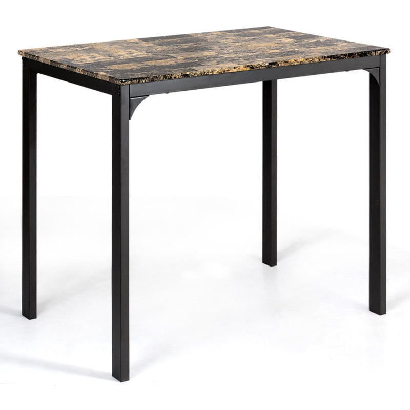 3-Piece Counter-Height Dining Table Set Rectangle Bar Table with 2 Upholstered Stools