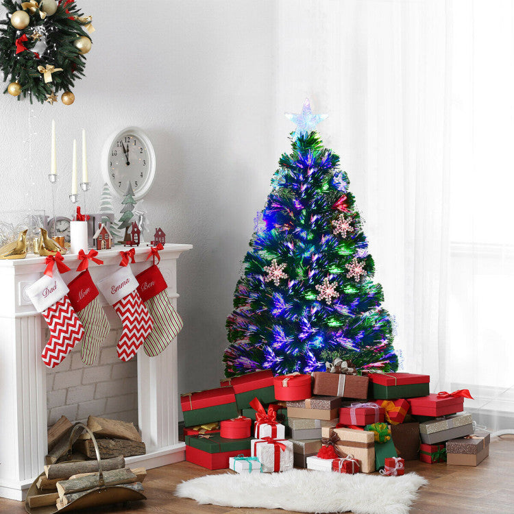 3/4/5/6 Feet LED Optic Artificial Christmas Tree with Snowflakes