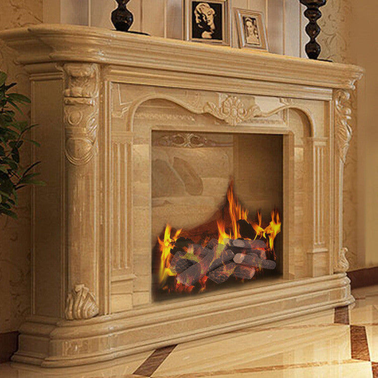 9 PCS Ceramic Fireplace Logs Set Realistic Artificial Gas Fireplace Logs